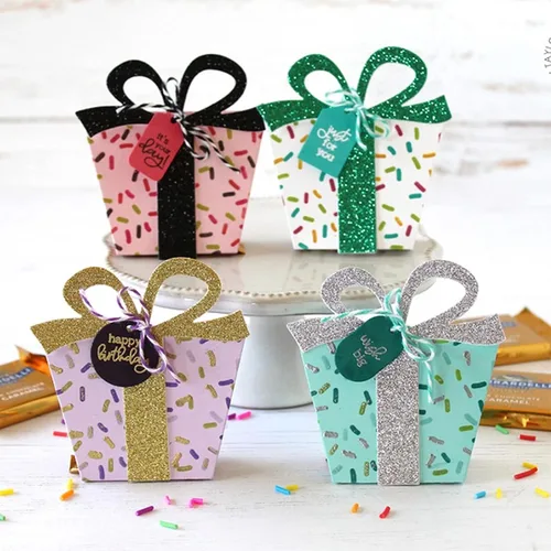 Miniatura 3 de Suds&WH Caja de regalo troquelados de metal, lazo de flores, caja de dulces, troqueles de corte de tarjetas cuadradas, plantillas para álbumes