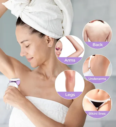 Miniatura 6 de PRITECH Maquinilla de afeitar eléctrica para mujer, afeitadora recargable para mujer, afeitadora portátil para piernas, brazos, axilas, bikini