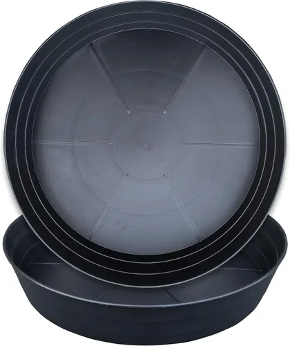 Miniatura 12 de Plato para macetas de 10 a 25 pulgadas, bandejas de riego extra profundas para macetas, bandeja de drenaje pesada para interiores sin agujeros, 4