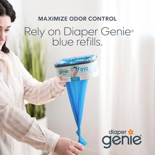 Miniatura 5 de Diaper Genie Recambio cuadrado jumbo, con película continua, puede contener hasta 810 pañales de tamaño recién nacido por repuesto.