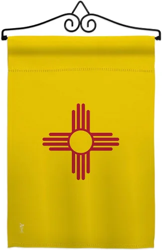 Miniatura 9 de Bandera de jardín de Estados Nuevo México Set de madera Regional Estados Unidos Territorios Americanos República País Particular Área Pequeña