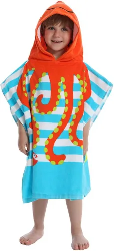 Miniatura 17 de BANGSAUR Toalla con capucha para niños, baño o playa, toallas de algodón suave para niñas, absorbente envolvente de piscina con capucha, poncho bata