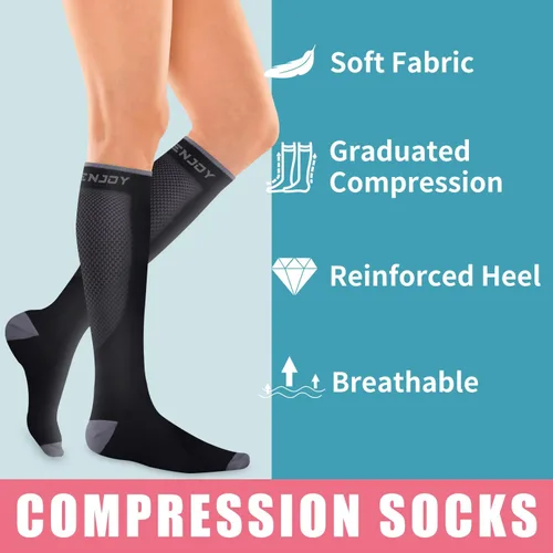Miniatura 71 de Calcetines de compresión para mujeres y hombres (3 pares) – El mejor apoyo para enfermeras, correr, senderismo, recuperación y calcetines de vuelo