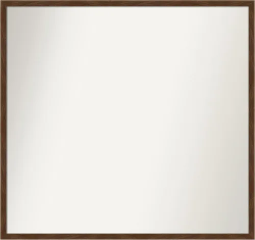 Miniatura 39 de Amanti Art Espejo de pared personalizado no biselado (23 x 25 pulgadas), marco estrecho marrón Carlisle, varios tamaños personalizados, espejo