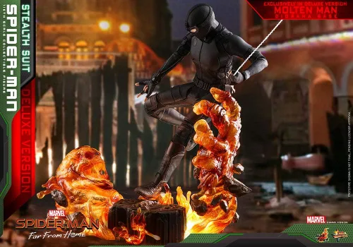 Miniatura 3 de Hot Toys Movie Masterpiece Figura de acción a escala 1/6 Spider-Man (traje sigiloso) MMS541 Lejos de casa versión de lujo Tom Holland