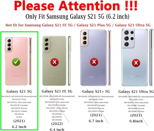 Miniatura 2 de Funda para Samsung Galaxy S21, con protector de pantalla HD [prueba de caídas de grado militar] Funda protectora resistente a prueba de golpes