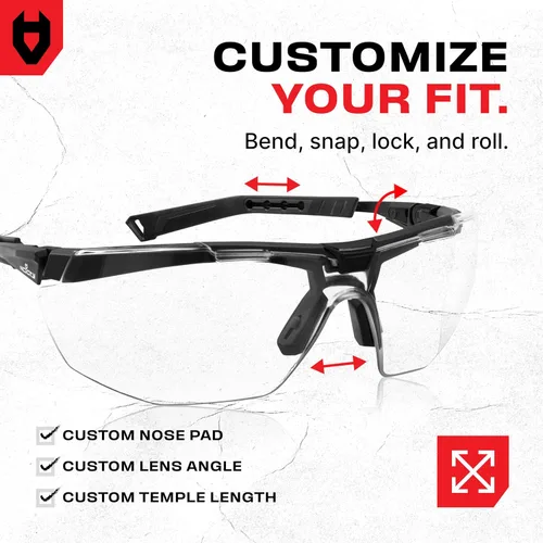 Miniatura 5 de NoCry Gafas de seguridad antivaho para hombres y mujeres, con clasificación ANSI Z87, resistentes a los arañazos con patillas ajustables
