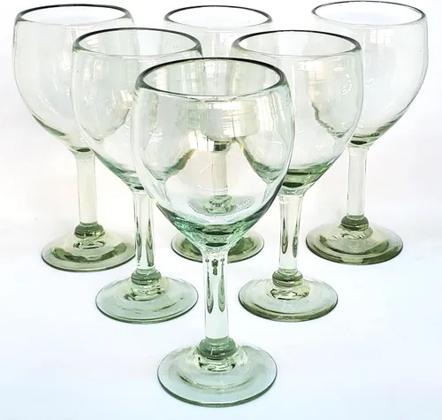 Miniatura 13 de Clear Blown - Juego de 6 vasos de 10 onzas, cristalería mexicana hecha a mano, vidrio reciclado, sin plomo ni toxinas (mezclador)