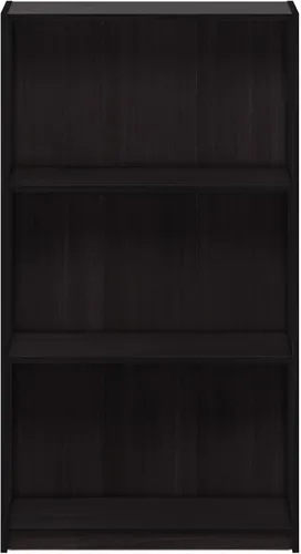 Miniatura 4 de Furinno Basic - Estantería de almacenamiento para librerías de 3 niveles, nogal oscuro