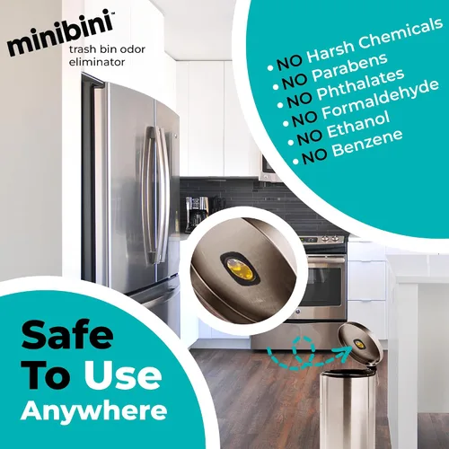 Miniatura 7 de Flint MiniBini Dispositivo eliminador de olores, desodorante de cocina de 30 días para cocina, baño y basura, con aroma fresco a limón