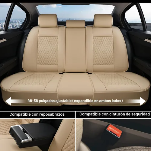 Miniatura 5 de Coverado Juego completo de fundas de asiento de automóvil, fundas de asiento de piel de napa para automóvil, protector de asiento de automóvil
