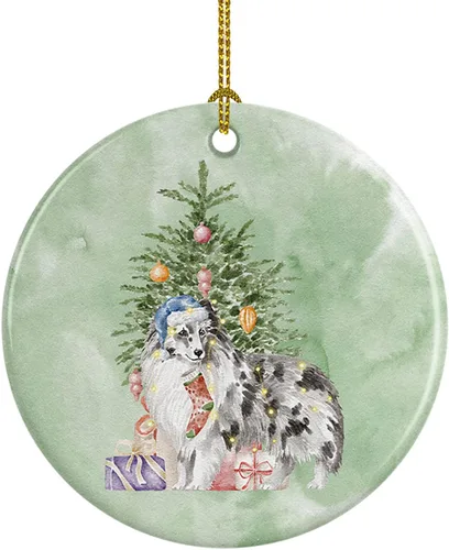 Miniatura 14 de Caroline's Treasures Bulldog, Bulldog inglés #2 y árbol de cerámica adorno colgante para árbol de Navidad, decoración colgante para el hogar