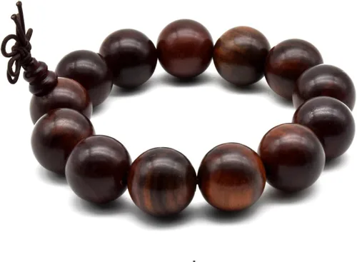 Miniatura 34 de Zen Dear Brazalete y collar de meditación Mala, para cultura budista y oración busita, cuentas de Buddha, unisex, palisandro natural