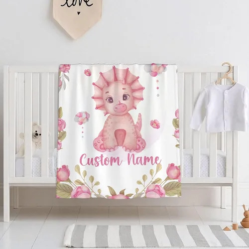 Miniatura 26 de Mantas de bebé personalizadas con diseño de animales, manta personalizada con nombre para niños y niñas, manta de bebé personalizada, regalos