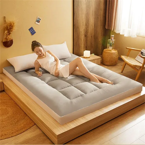 Miniatura 4 de Colchón de futón japonés para piso, extra grueso, esponjoso, sofá, campamento en casa, cama de invitados, tapete portátil para dormir