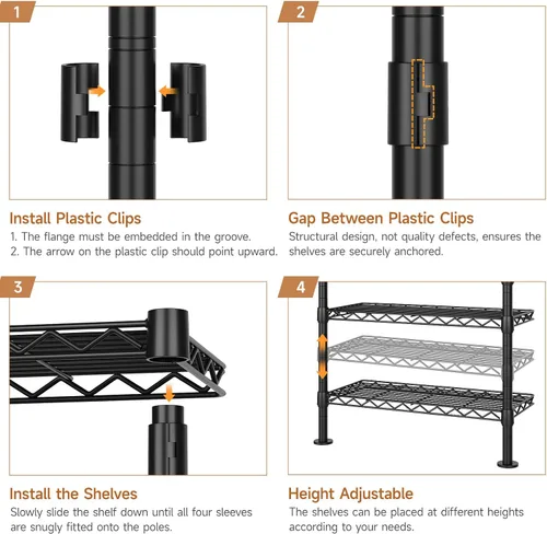 Miniatura 7 de ComfyCorner Perchero para colgar en la pared, perchero industrial de metal con 2 varillas expandibles para colgar y 6 estantes, organizadores