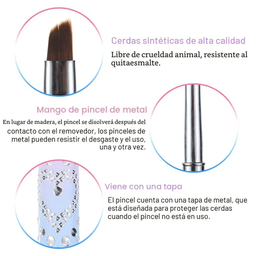 Miniatura 5 de Cepillos de limpieza de uñas, cepillos de uñas para limpiar errores de esmalte en las cutículas, cepillo de uñas resistente a acetona, cepillos