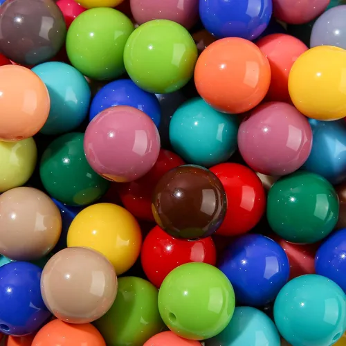 Miniatura 4 de Cuentas de acrílico de 16 mm Cuentas de acrílico multicolor Cuentas de acrílico redondas Cuentas de colores para manualidades de joyería DIY