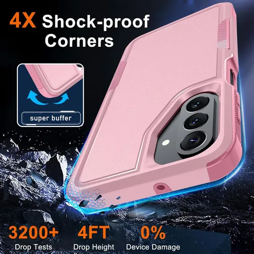 Miniatura 2 de Funda para Samsung Galaxy A26, de cuerpo completo, resistente de servicio pesado, a prueba de golpes, funda protectora para teléfono con correa