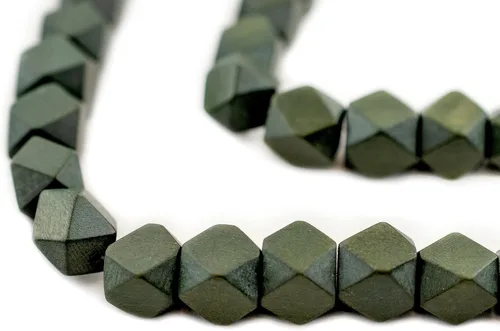 Miniatura 72 de TheBeadChest - Cuentas de madera de cubo sin esquinas azul azul: cuentas orgánicas naturales de corte de diamante de 0.787 in para la fabricación