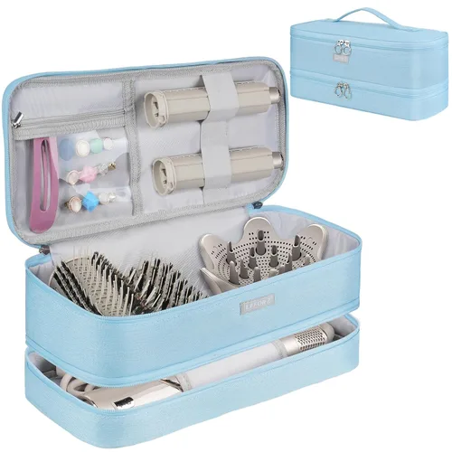 Miniatura 16 de Funda de viaje compatible con Shark Flexstyle/FlexFusion/secador de pelo, bolsa de almacenamiento de herramientas calientes para cabello de doble