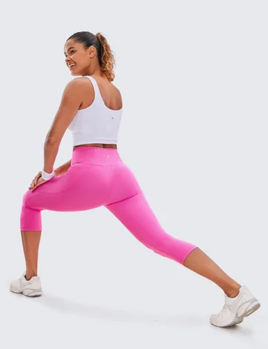 Miniatura 3 de CRZ YOGA Butterluxe - Leggings capri de entrenamiento con bolsillos de 19 pulgadas, cintura alta, pantalones cortos de yoga para mujer, suaves como