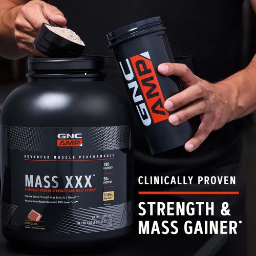 Miniatura 7 de GNC AMP Mass XXX con MyoTOR - Deliciosa proteína en polvo para estilos de vida activos - Fórmula clínicamente probada - Nutrición deportiva de élite