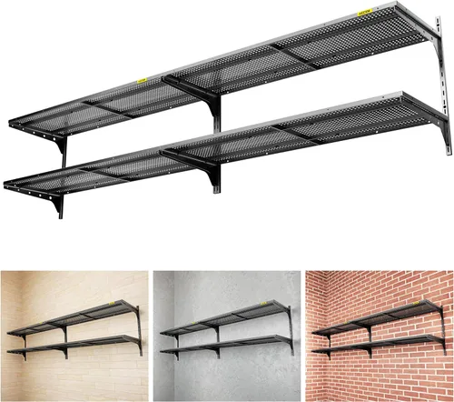 Miniatura 11 de Aecxm Paquete de 1 estantería de garaje de 1.3 x 3 pies para montaje en pared, capacidad de carga de 400 libras, 15.6 x 36 pulgadas por estante