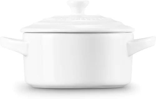 Miniatura 4 de Le Creuset Gres Mini Redondo Cocotte, 8 onzas., Blanco