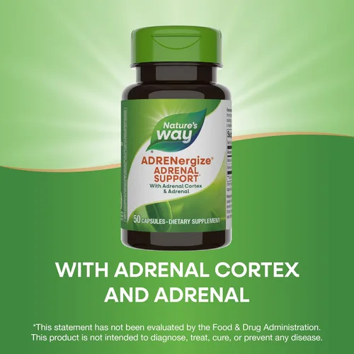Miniatura 4 de Nature's Way ADRENergize, Soporte Adrenal*, Sin Gluten, 50 Cápsulas (el embalaje puede variar)