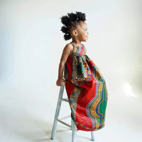 Miniatura 5 de WOCACHI Vestido largo de verano para niñas pequeñas Dashiki africanas, estilo étnico bohemio con estampado digital, Niñas