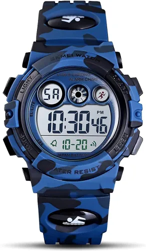 GOLDEN HOUR Relojes para niños, deportes digitales, impermeables, para niños y niñas, para exteriores, alarma de 1224 horas, retroiluminación,