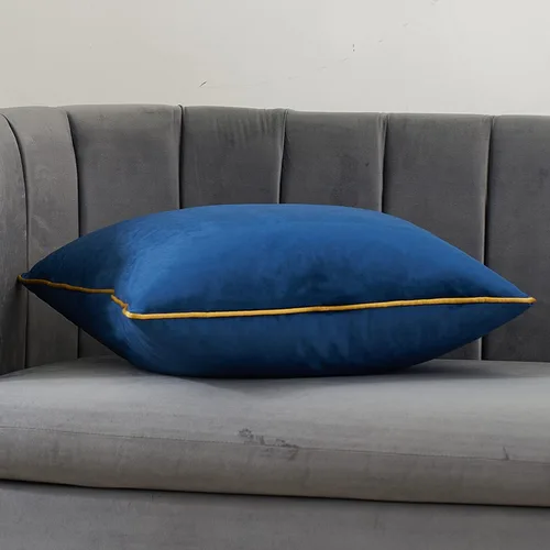 Miniatura 3 de Avigers - Funda de cojín cuadrada de 60 x 60 cm, diseño sólido azul marino, funda de cojín decorativa, moderna de lujo, para sofá, sala de estar