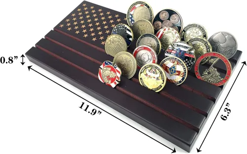Miniatura 2 de Glamtune Soporte de monedas militar con bandera estadounidense (grande, 6 filas)