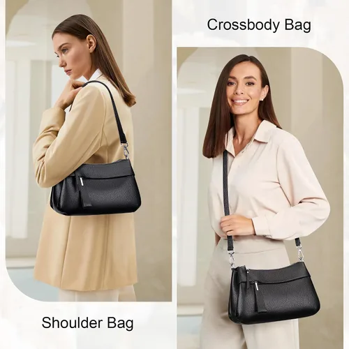 Miniatura 2 de Over Earth Genuine Leather Crossbody Bags for Women Small Hobo Handbags Shoulder Purses with 2 Detachable Straps