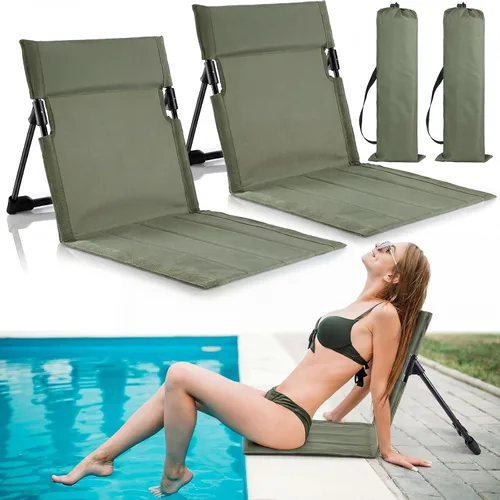 Miniatura 26 de Karenhi Sillas plegables junto a la piscina para borde de la piscina, sillas de playa portátiles con soporte trasero, asientos plegables de piscina