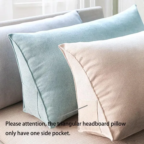 Miniatura 3 de Almohada para cabecero, almohada de cuña para lectura y reposo en cama, color verde claro, para respaldo triangular, soporte para lectura, espalda