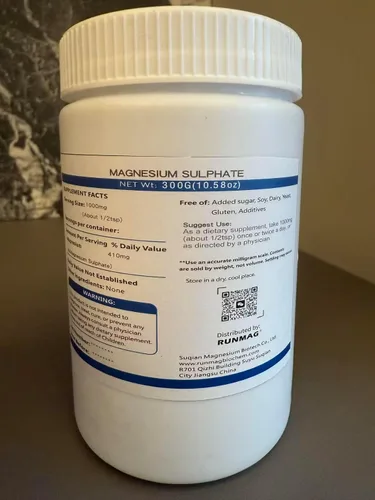 Miniatura 3 de Sal de Epsom Sulfato de Magnesio en polvo de grado alimenticio, 10.58 oz por botella