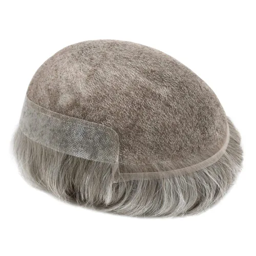 Miniatura 66 de Sistema de repuesto de cabello humano europeo con encaje frontal suizo para hombre, tupé para hombre, pieza de cabello, nudo blanqueado, línea #17