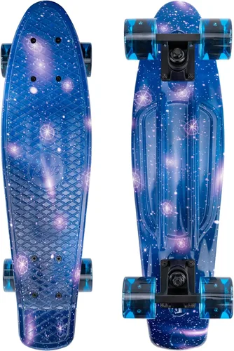 Miniatura 14 de Patineta KMX 55.8 y 68.5 cm, tabla mini cruiser clásica para niños, niñas, estudiantes, adultos, adolescentes, tabla mini cruiser para principiantes
