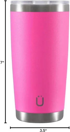 Miniatura 6 de GLUCK LUCKY - Vaso aislado de doble pared de 20 onzas, taza de viaje para oficina en casa, mantiene el café y las bebidas frías y calientes