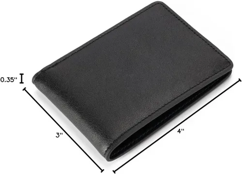 Miniatura 8 de Cartera delgada para hombre con bolsillo frontal para tarjeta de identificación con bloqueo RFID