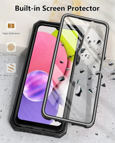 Miniatura 2 de SOiOS Funda para teléfono Samsung Galaxy A03S: Soporte duro integrado y protector táctil Militar a prueba de golpes TPU resistente suave resistente