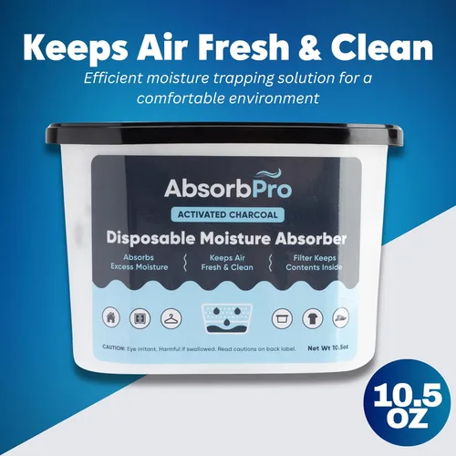 Miniatura 2 de Absorb Pro - Recipiente Absorbedor de Humedad con Carbón Activado - Paquete de 6 - Caja Eliminadora de Olores Desechable de 10.5 oz
