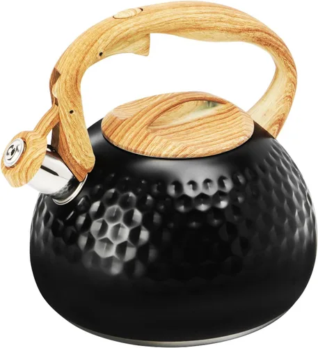 Miniatura 11 de Hervidor de Té Foedo para Estufa, Teteras Silbantes de 2.6 Cuartos para Estufa, Mango Plegable Resistente al Calor, Tetera Bonita (Beige)