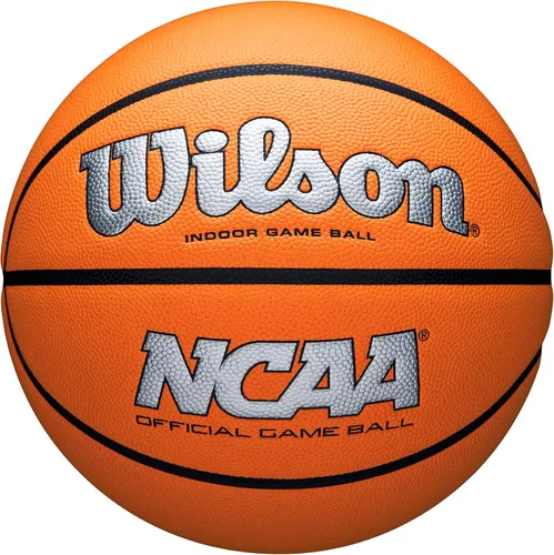 Miniatura 17 de Wilson NCAA Evo NXT Balones de Baloncesto Oficiales para Juegos en Interiores - Tamaños 6 y 7 Negro/Naranja