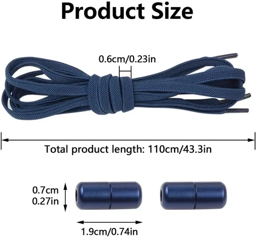 Miniatura 4 de 2-6 pares de cordones elásticos sin atar, cordones universales para zapatos para niños y adultos, cordones sin cordones con cierre de metal