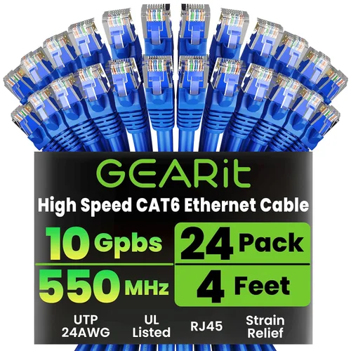 Miniatura 22 de GearIT Cable Ethernet Cat 6 de 1.5 pies y 18 pulgadas (paquete de 24) - Cable de conexión Cat6, cable de conexión Cat 6, cable Cat6, cable Ethernet