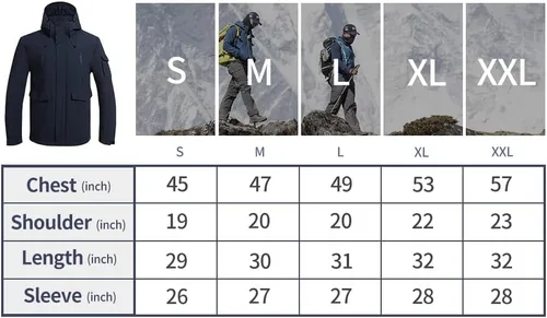 Miniatura 7 de Pioneer Camp Abrigo de invierno para hombre impermeable con forro polar cálido con 9 bolsillos aislante resistente al viento con capucha