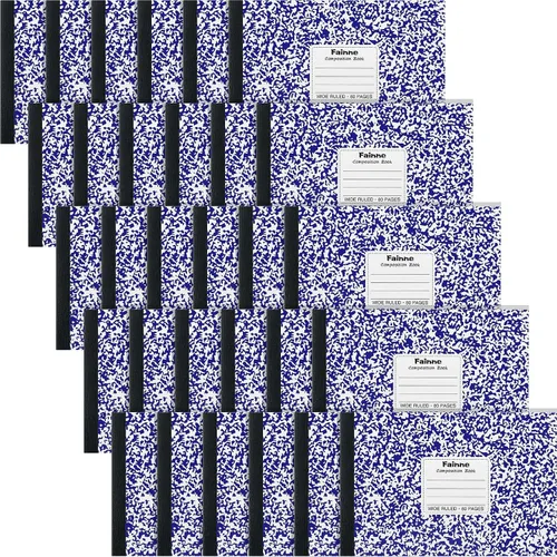 Miniatura 8 de Fainne Paquete de 30 cuadernos de composición de tamaño medio de 4-7/8 x 7-1/2 pulgadas de ancho, con rayas de media página, cuaderno de composición